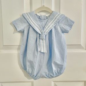COPY - Baby Boy Seersucker Sailor Bubble by Chabre